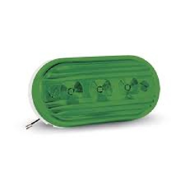  | LANTERNA LATERAL CARRETA/TRUCK VERDE OVAL LED