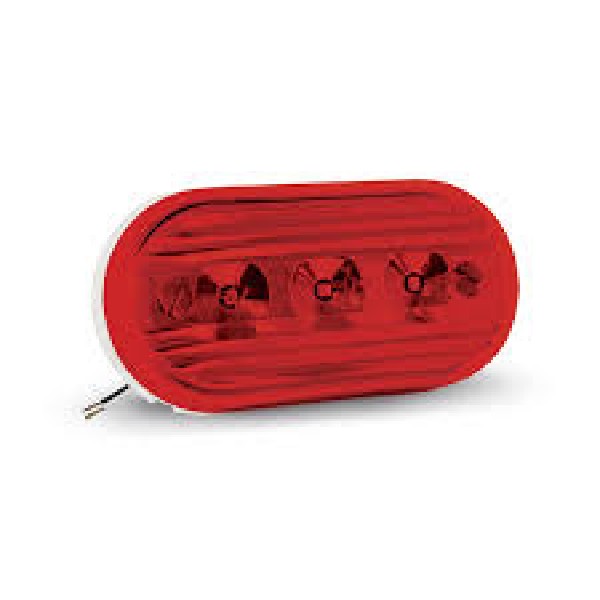  | LANTERNA LATERAL CARRETA/TRUCK VERMALHA OVAL LED