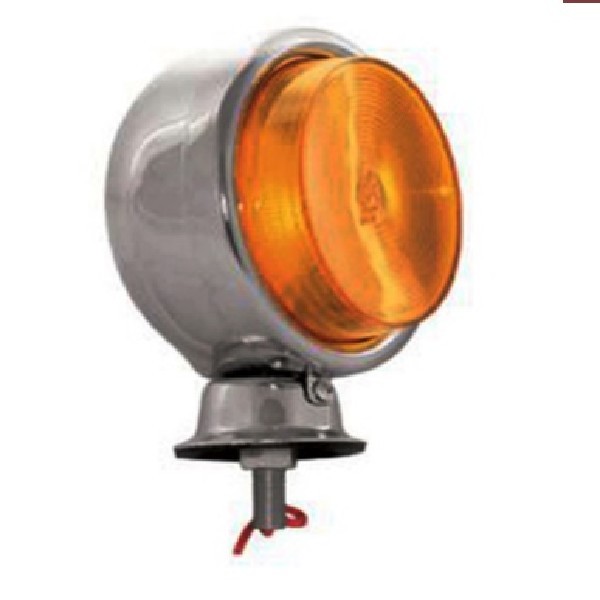  | LANTERNA BELEZEIRA AMARELA LENTE BOJUDA/ALTA ARO CROMADO