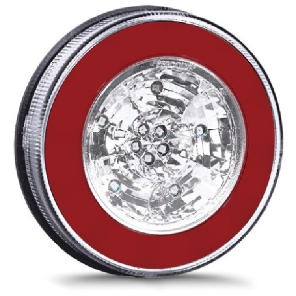  | LANTERNA TR CARRETA 2 FUNCOES  FR/MEIA LUZ 125MM LED 24V VERMELHA