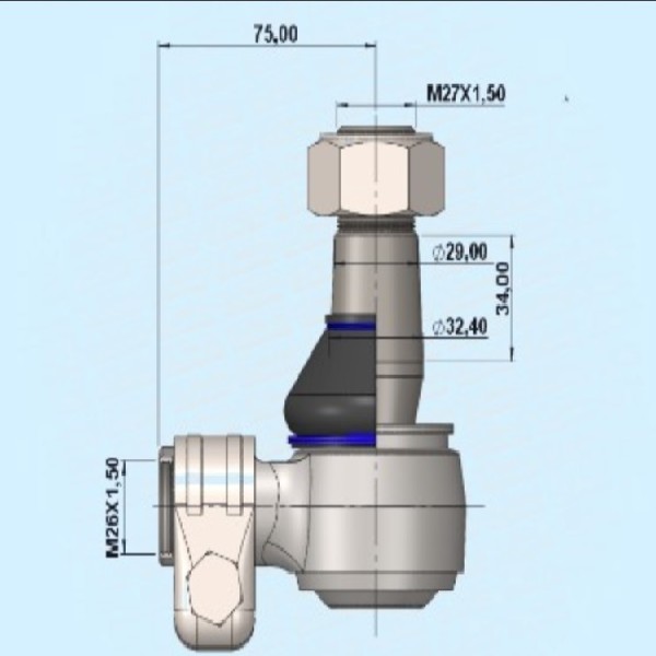  | TERMINAL DIRECAO BI-TRUCK SC/MB/FH 29MM CONE / 25MM INTERNO