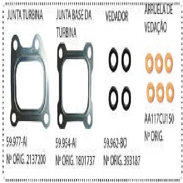  | JOGO JUNTA TURBINA SC 124/S5 DC9/DC13/DC16 12/.
