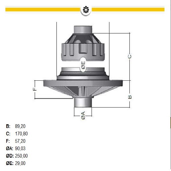  | CAIXA SATELITE COMPL MB 1621/1622/1721/2423/2428/ATEGO 12MM S/BLOQUEIO 57MM