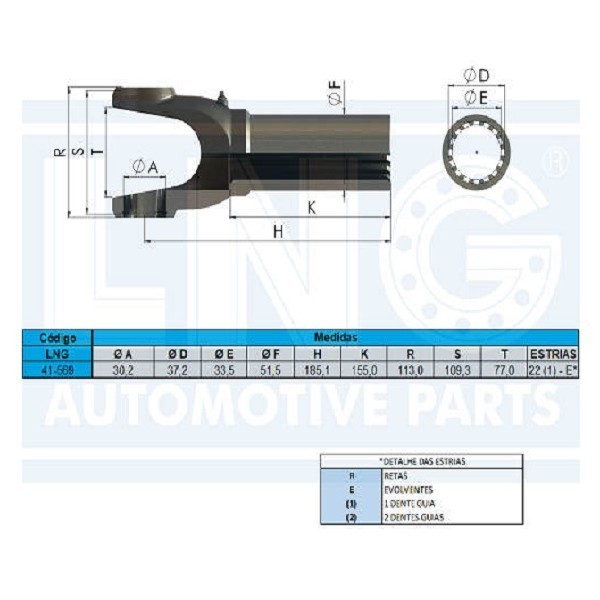  | LUVA CARDAN F350/F4000 ./11 VW 5140/6160/DELIVERY/ DAILY 22E USA 41-571 5-160