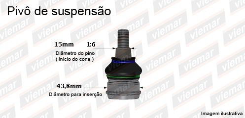  | PIVO SUPERIOR LD / LE HILUX 4X4 05/15 SW4 02/15 SW4/PICK UP 16/PINO 16,6MM