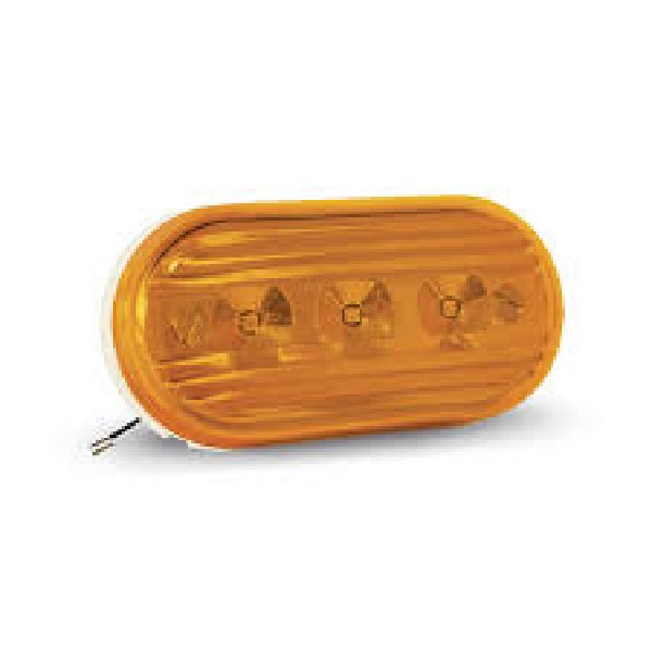  | LANTERNA LATERAL CARRETA/TRUCK AMARELA OVAL LED
