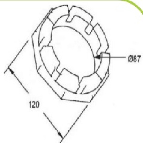  | PORCA CUBO CARRETA FNV 87MM INTERNO CASTELADA