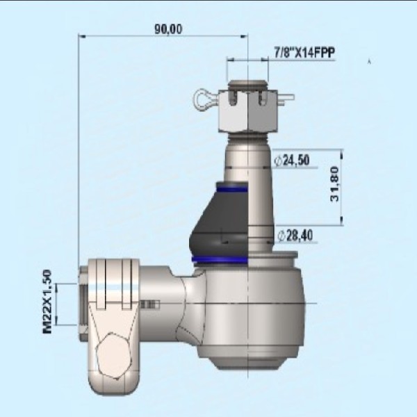  | TERMINAL DIRECAO BI-TRUCK MB/SC/FH 25MM CONE / 22MM INTERNO