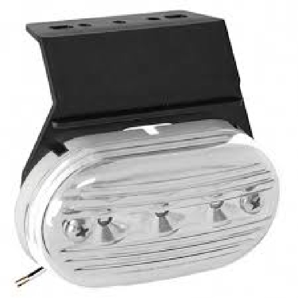  | LANTERNA LATERAL CARRETA/TRUCK CRISTAL OVAL C/SUPORTE LED