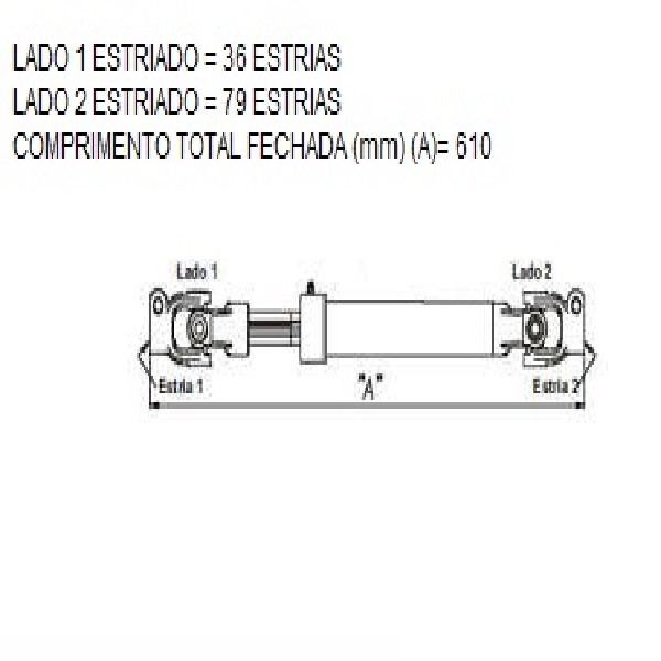  | COLUNA DIRECAO VW 13180E/15180E/17250E/24250/CONSTELL 610MM