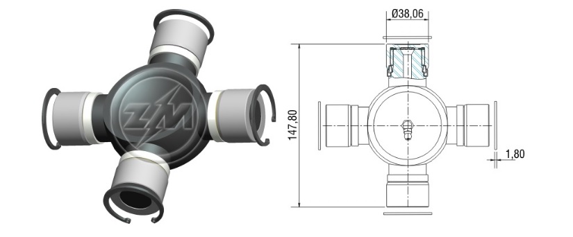  | CRUZETA CARDAN SC 124 P94 38X147,80