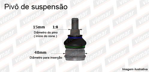  | PIVO SUPERIOR LD LE  PAJERO TR4 02/. PAJERO IO 99/02 PINO15MM