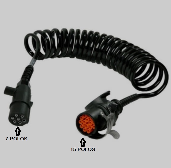  | CHICOTE ELETRICO ESPIRAL CAVALO/CARRETA 7 / 15 POLOS 6.5 METROS C/TOMADA C/ABS - MODERNA FINA