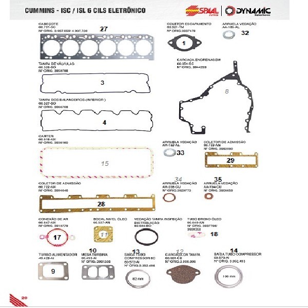  | JUNTA RETIFICACAO VALVULA CABECOTE VW/CARGO CUMMINS ISC/ISL  S/RETENTOR
